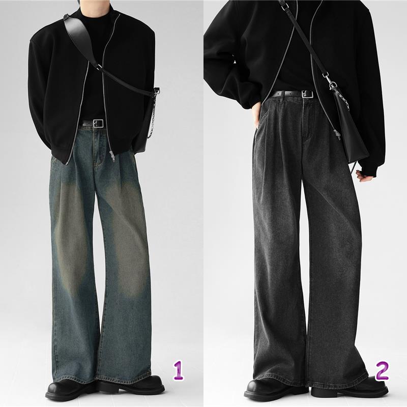 ワイドストレートデニムパンツ