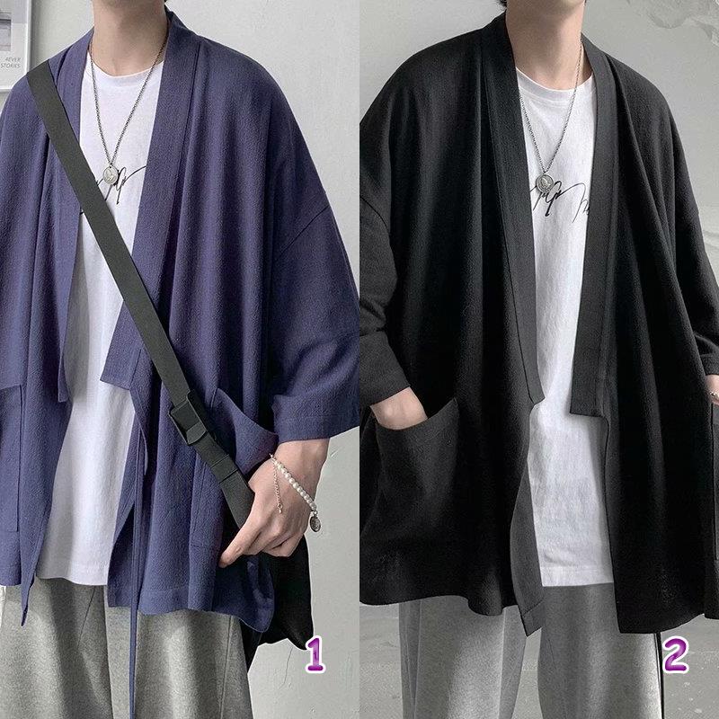 モダン和風ハーフスリーブ羽織カーディガン