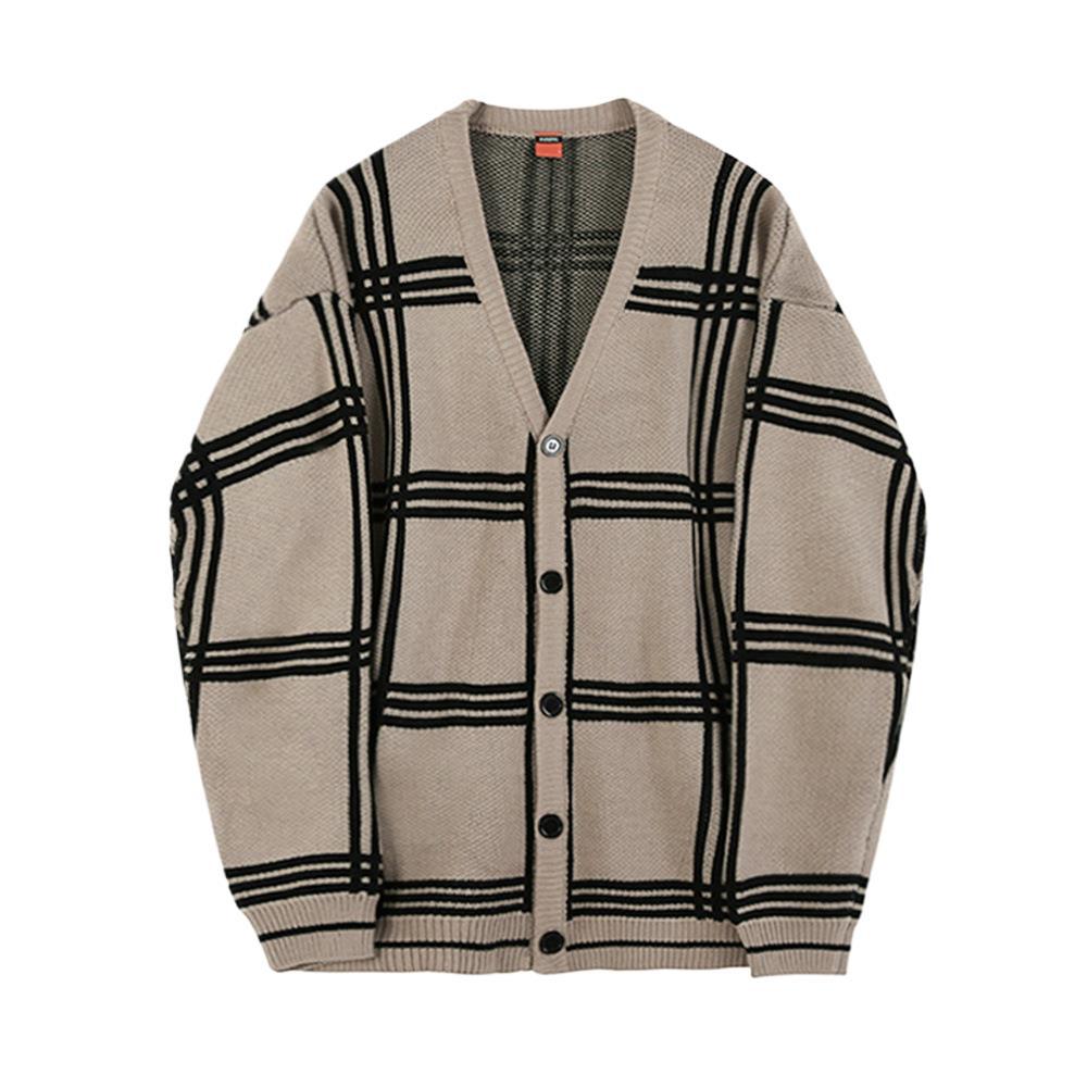 ユニセックス　チェック柄オーバーサイズカーディガン