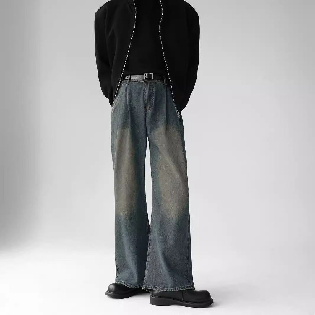 ワイドストレートデニムパンツ
