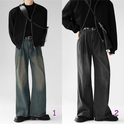 ワイドストレートデニムパンツ