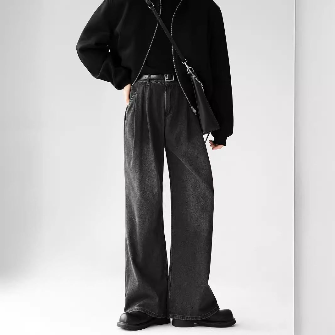 ワイドストレートデニムパンツ