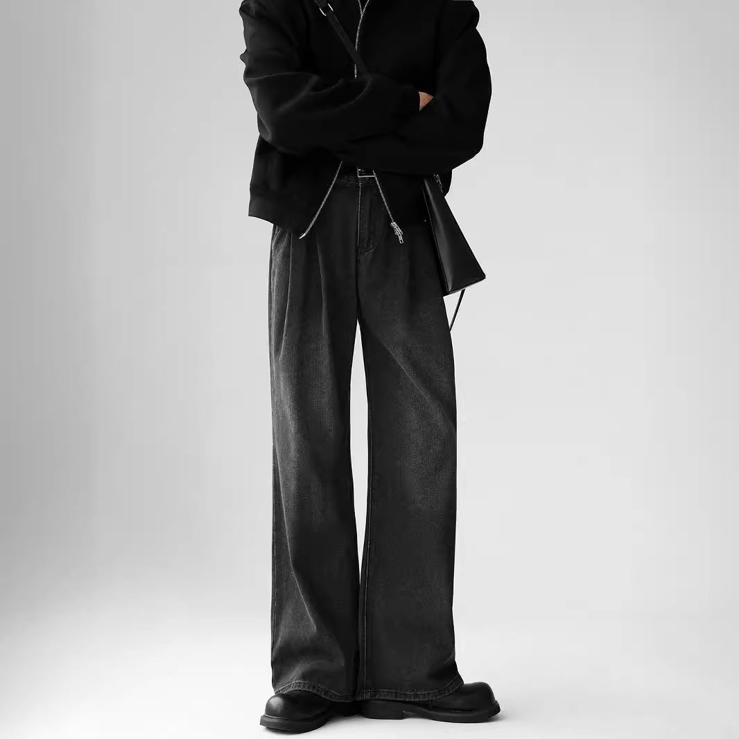 ワイドストレートデニムパンツ